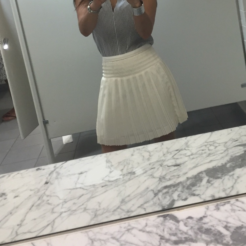 Midi pleated beige J Crew skirt.